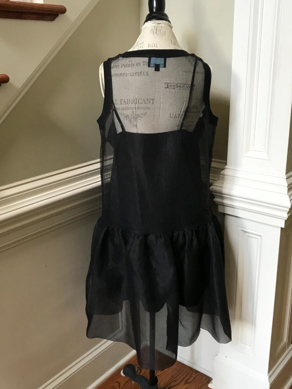 Cynthia Rowley Black Sleeveless Sheer-Panel Mini Dress - Picture 9 of 10
